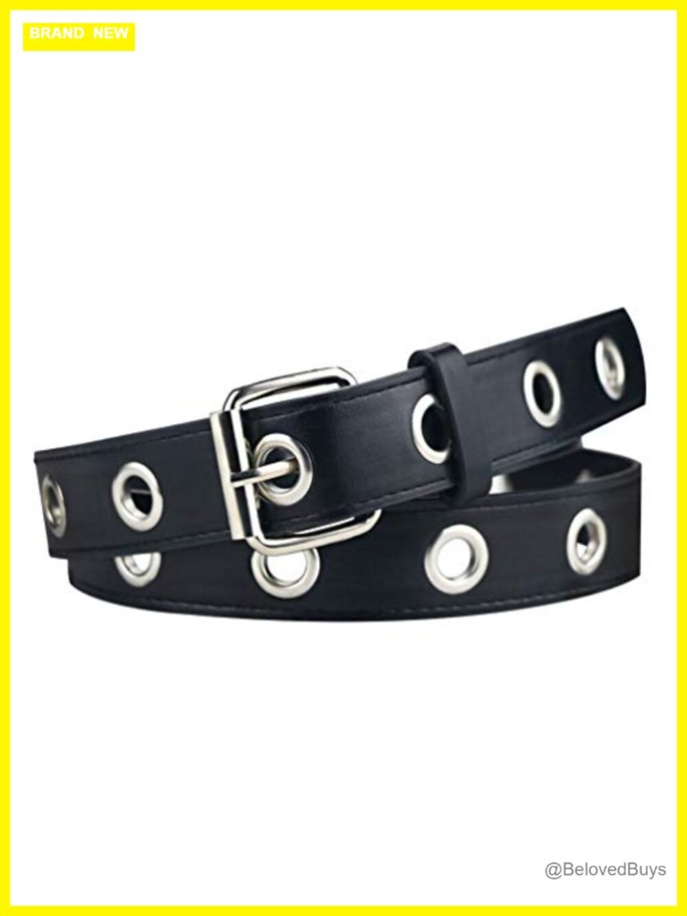 Faux Leather Grommet Belt for Women Adjustable Punk Studded